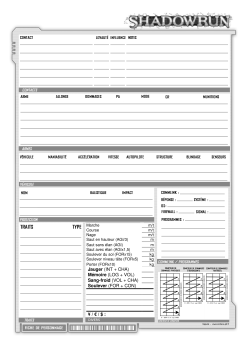 feuille de personnage Shadowrun 4 page 2 - quipement